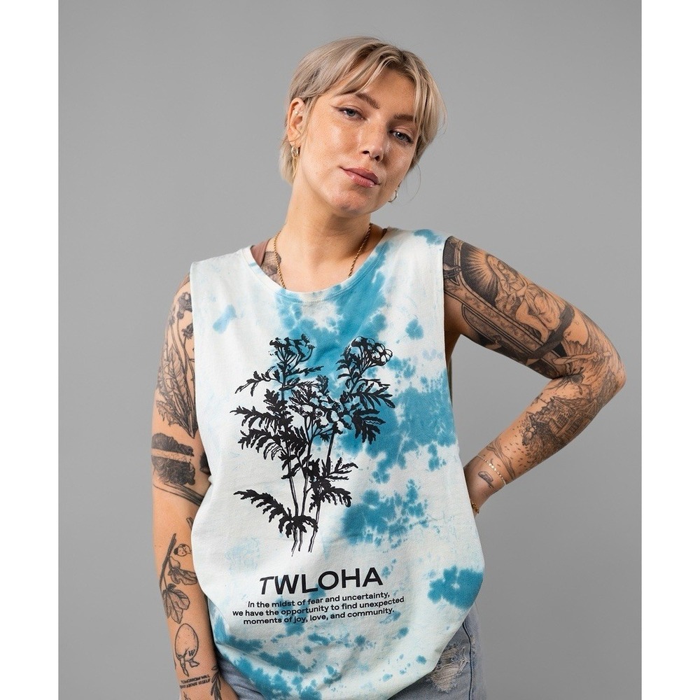 TWLOHA WILDFLOWER TIE-DYE MUSCLE TANK SIZE XL TO WRITE LOVE ON HER ARMS